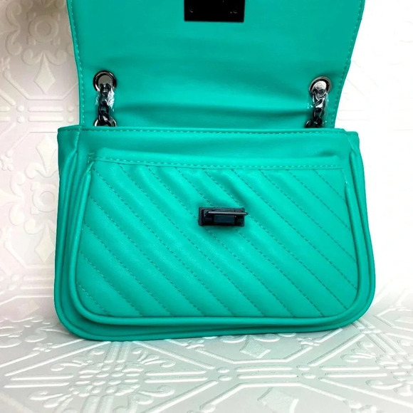 NWT Badgley Mischka Teal Blue Crossbody Handbag Purse - Picture 7 of 11